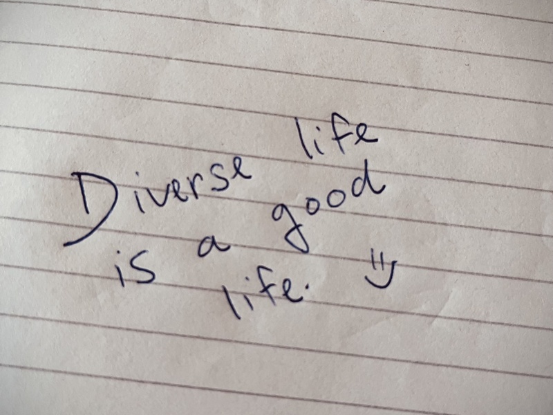 Handwritten note of Samuel Sol: Life is a great journey